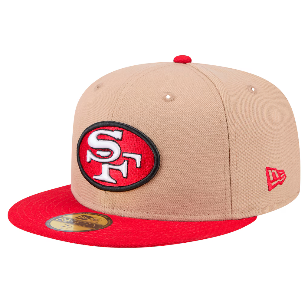 New Era San Francisco 49ers Throwback Logo 59FIFTY Fitted Hat-Camel product image 3, provided for visual reference and