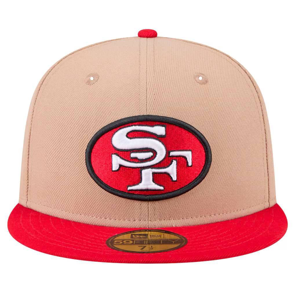 New Era San Francisco 49ers Throwback Logo 59FIFTY Fitted Hat-Camel product image 2, provided for visual reference and