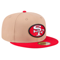 New Era San Francisco 49ers Throwback Logo 59FIFTY Fitted Hat-Camel product image 1, provided for visual reference and