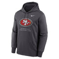 Nike San Francisco 49ers Therma Pullover Hoodie - Gray product image 1, provided for visual reference and product detail