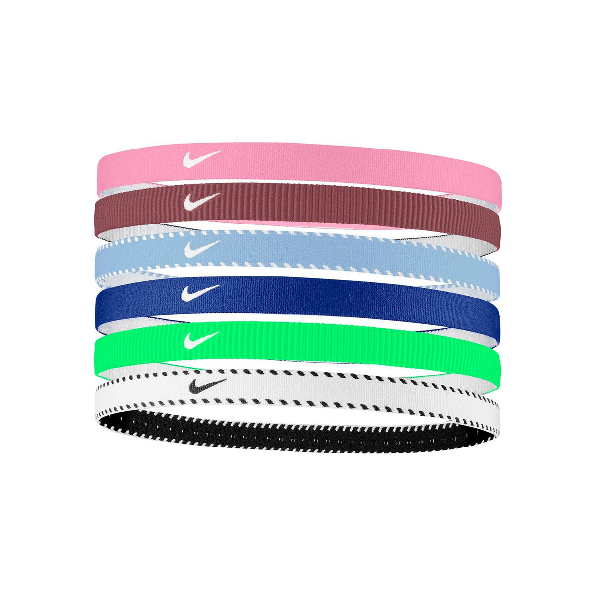 Nike Flex Headbands 6-Pack - Pink Rise/Pink Smoke/White product image 1, provided for visual reference and product detail