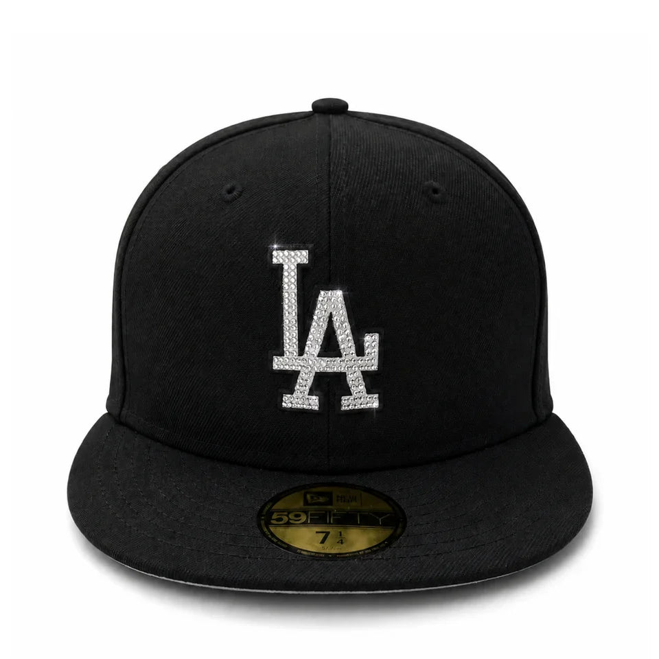New Era Los Angeles Dodgers Rhinestone 59FIFTY Fitted Hat - Black product image 2, provided for visual reference and product