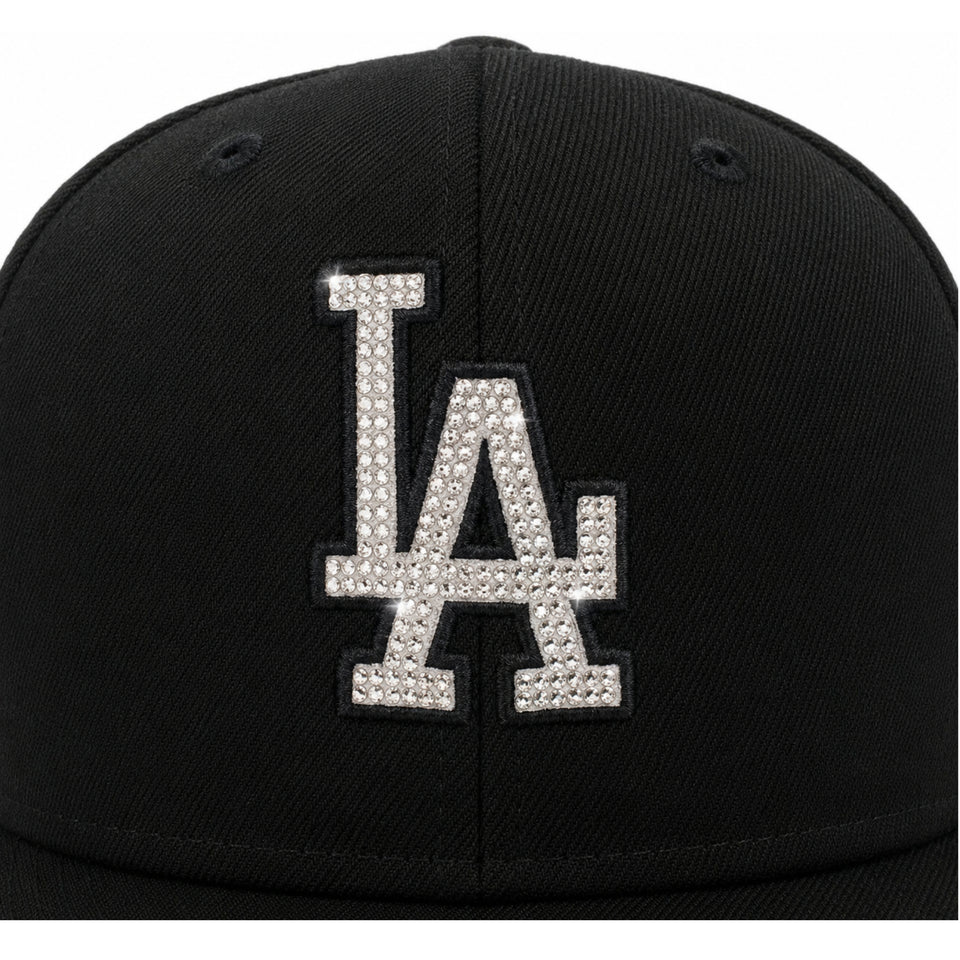New Era Los Angeles Dodgers Rhinestone 59FIFTY Fitted Hat - Black product image 3, provided for visual reference and product