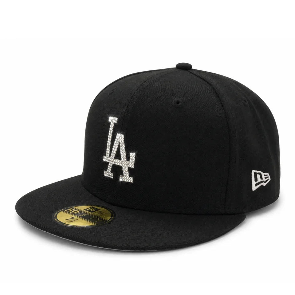 New Era Los Angeles Dodgers Rhinestone 59FIFTY Fitted Hat - Black product image 1, provided for visual reference and product