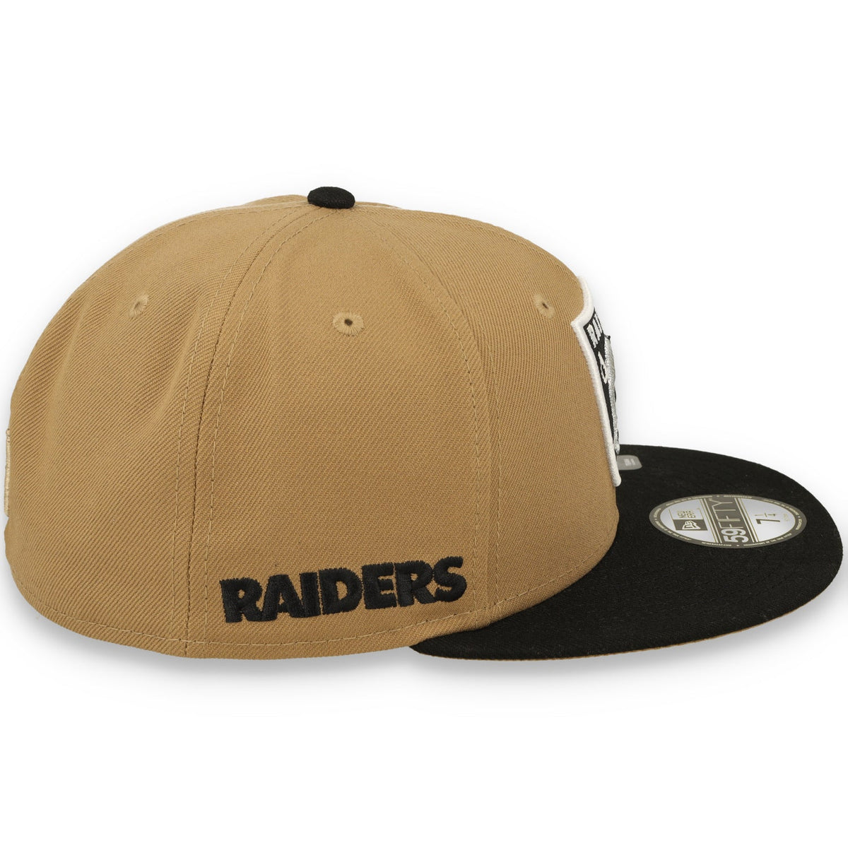 New Era Las Vegas Raiders Wordmark Side Patch 59FIFTY Fitted Hat-Camel product image 5, provided for visual reference and