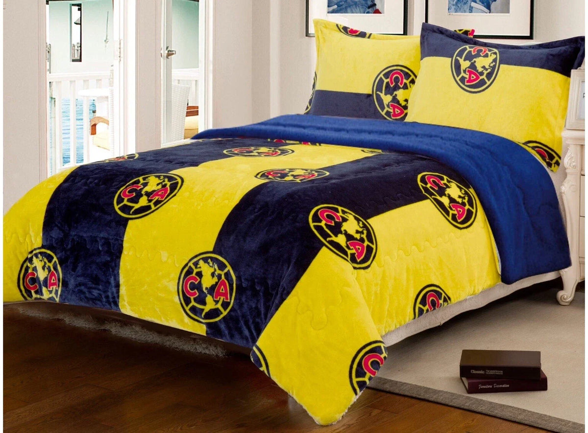 Club America King Size Sherpa 3PC Blanket Set with 2 Pillow Shams product image 1, provided for visual reference and product