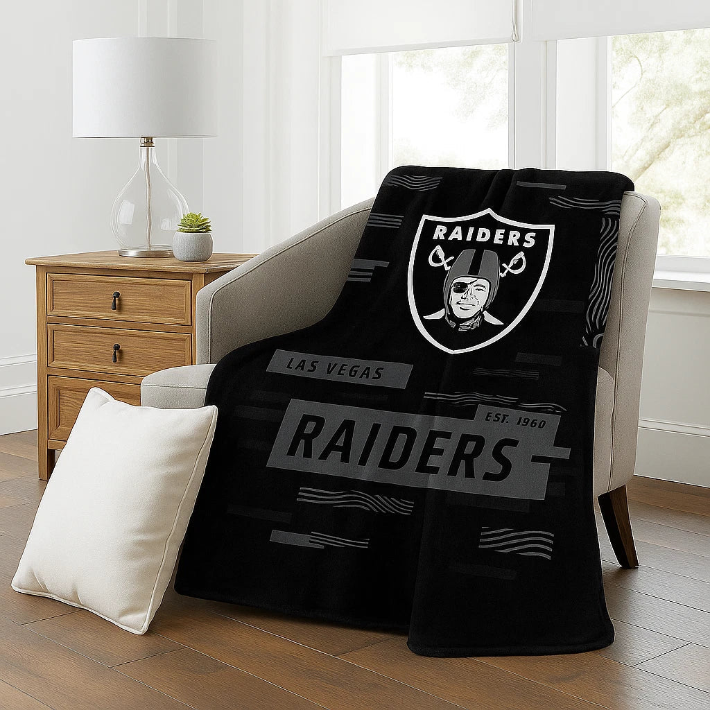 Las Vegas Raiders Royal Plush Raschel Blanket 60x80 product image 2, provided for visual reference and product detail review