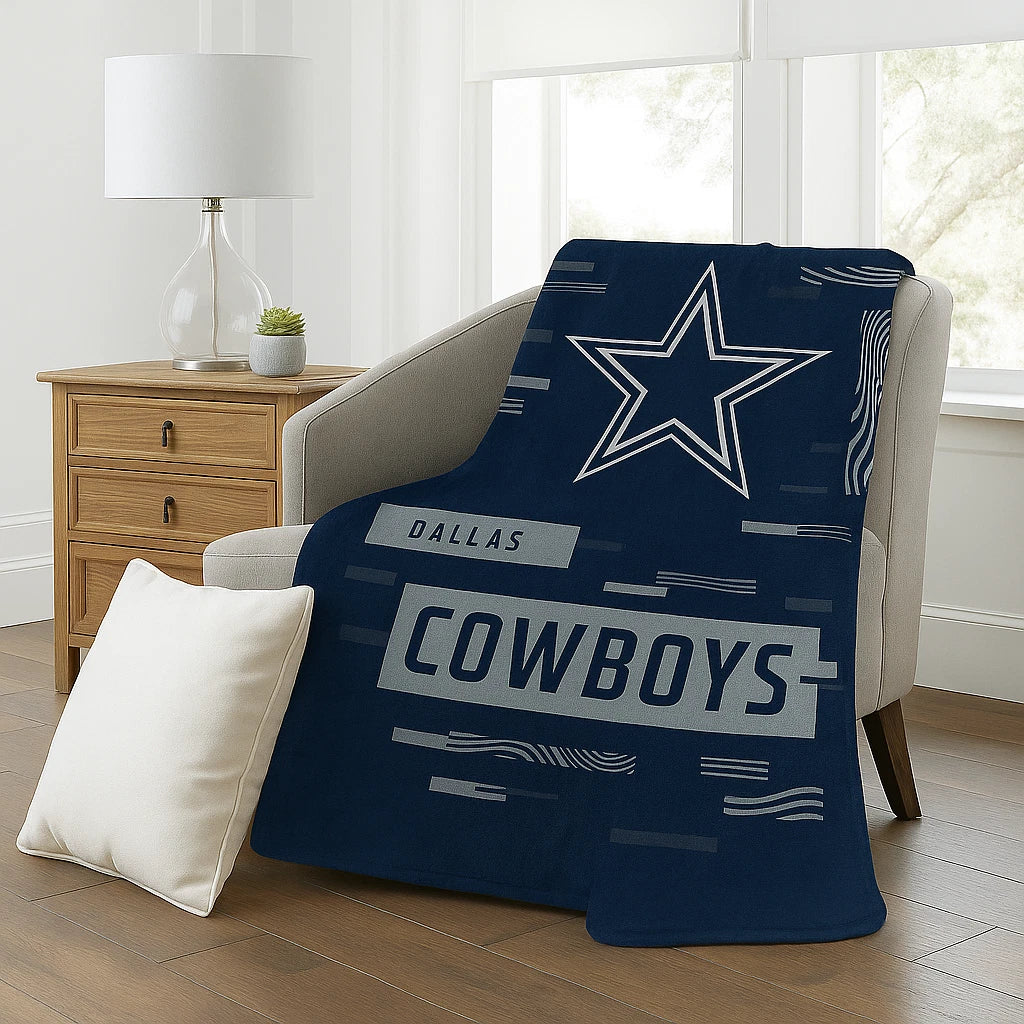 Dallas Cowboys NFL 60" x 80" Royal Plush Rashel Throw Blanket product image 2, provided for visual reference and product