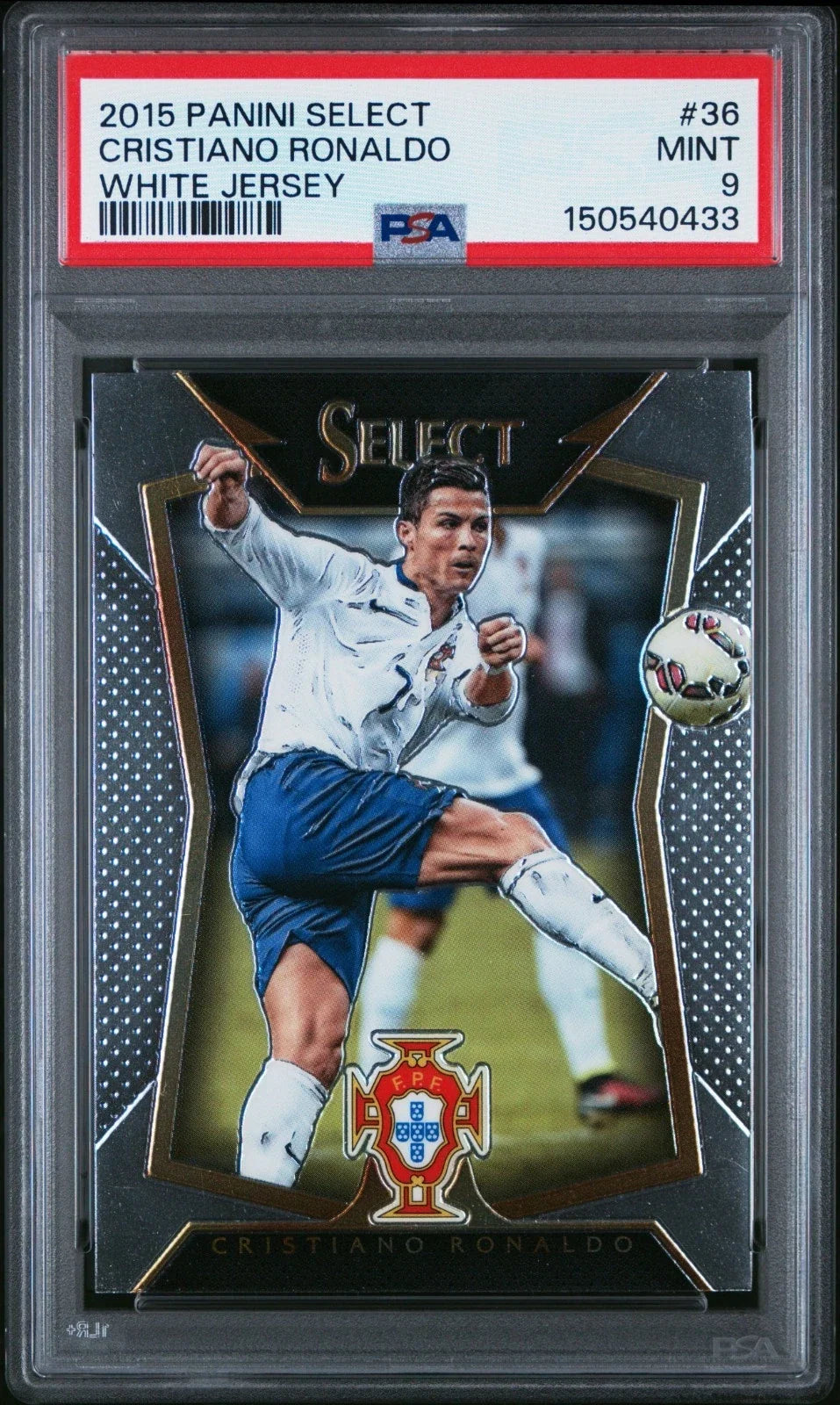 2015 Panini Select Cristiano Ronaldo White Jersey Portugal Mint Psa 9 product image 1, provided for visual reference and