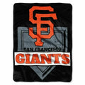 MLB San Francisco Giants Super Soft Royal Plush Raschel Throw Blanket 60"x80" product image 1, provided for visual reference