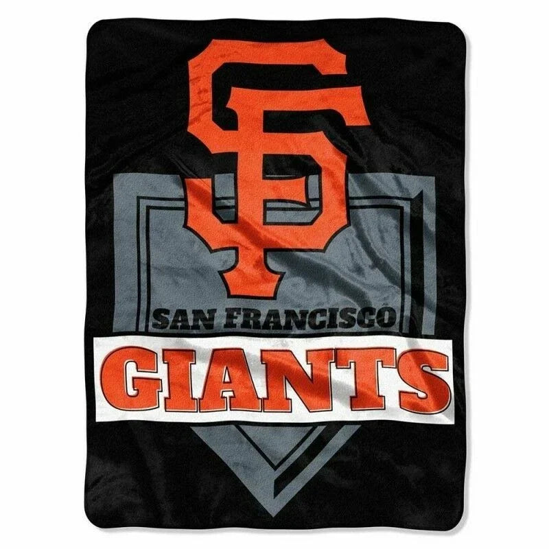 MLB San Francisco Giants Super Soft Royal Plush Raschel Throw Blanket 60"x80" product image 1, provided for visual reference