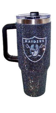 Las Vegas Raiders Bling Colossal 40 oz Rhinestone Handle Tumbler Black product image 1, provided for visual reference and