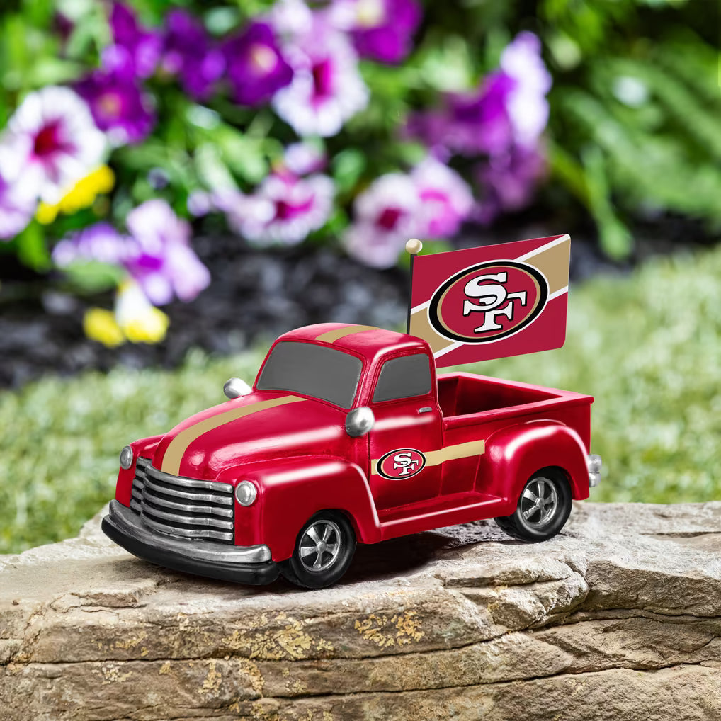 San Francisco 49ers 9" Rally Truck Garden Statue with Team Flag product image 3, provided for visual reference and product