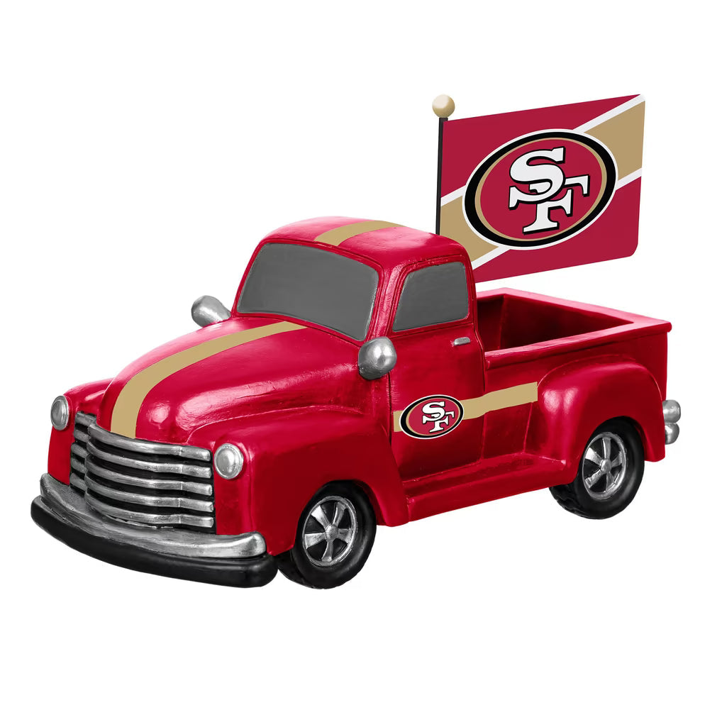 San Francisco 49ers 9" Rally Truck Garden Statue with Team Flag product image 1, provided for visual reference and product
