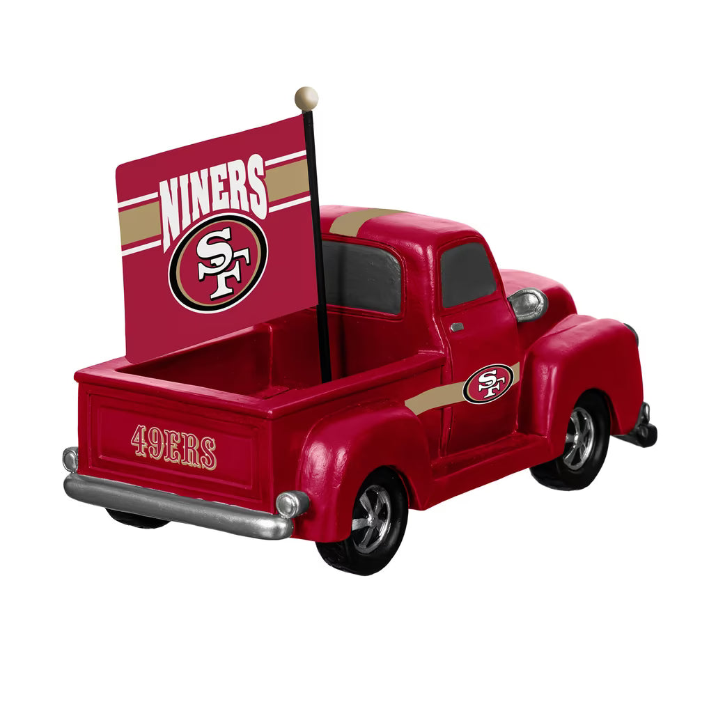 San Francisco 49ers 9" Rally Truck Garden Statue with Team Flag product image 2, provided for visual reference and product