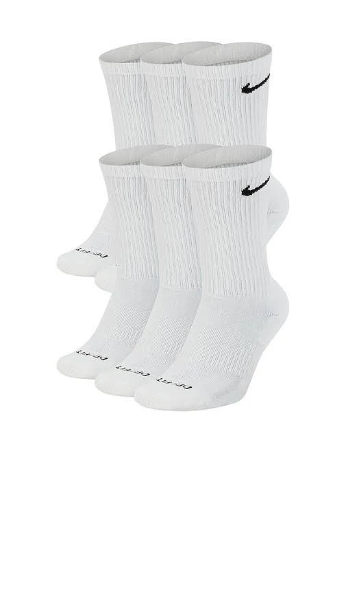 Nike Everyday Plus Cushioned Socks 3 Pairs white product image 1, provided for visual reference and product detail review