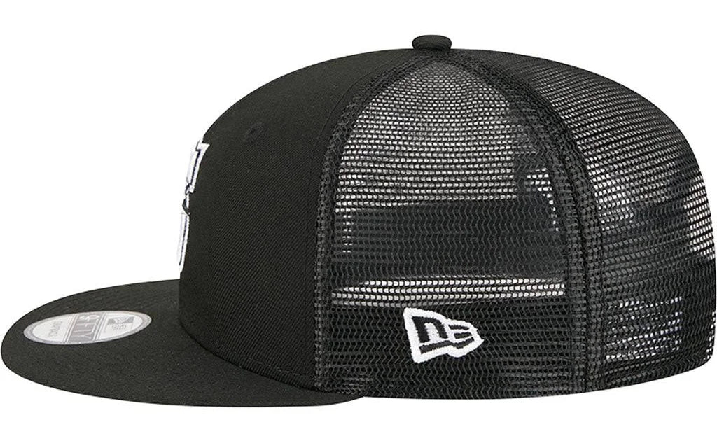 New Era Seattle Mariners 9FIFTY Trucker Snapback Hat - Black/White product image 5, provided for visual reference and