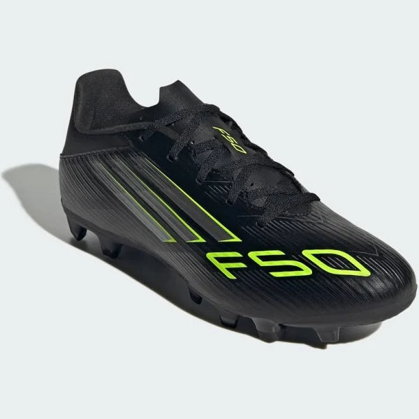 adidas F50 CLUB FG/MG - Core Black / Lucid Lemon product image 1, provided for visual reference and product detail review