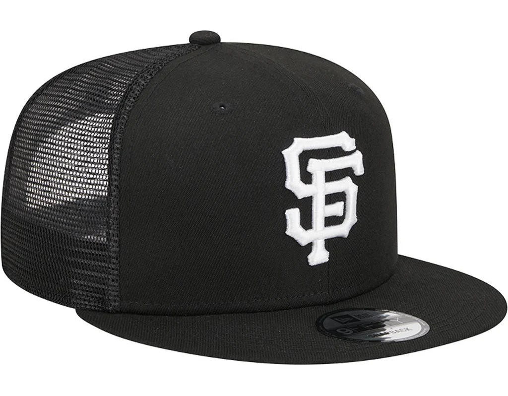 New Era San Francisco Giants 9FIFTY Trucker Snapback- Black/White product image 2, provided for visual reference and product