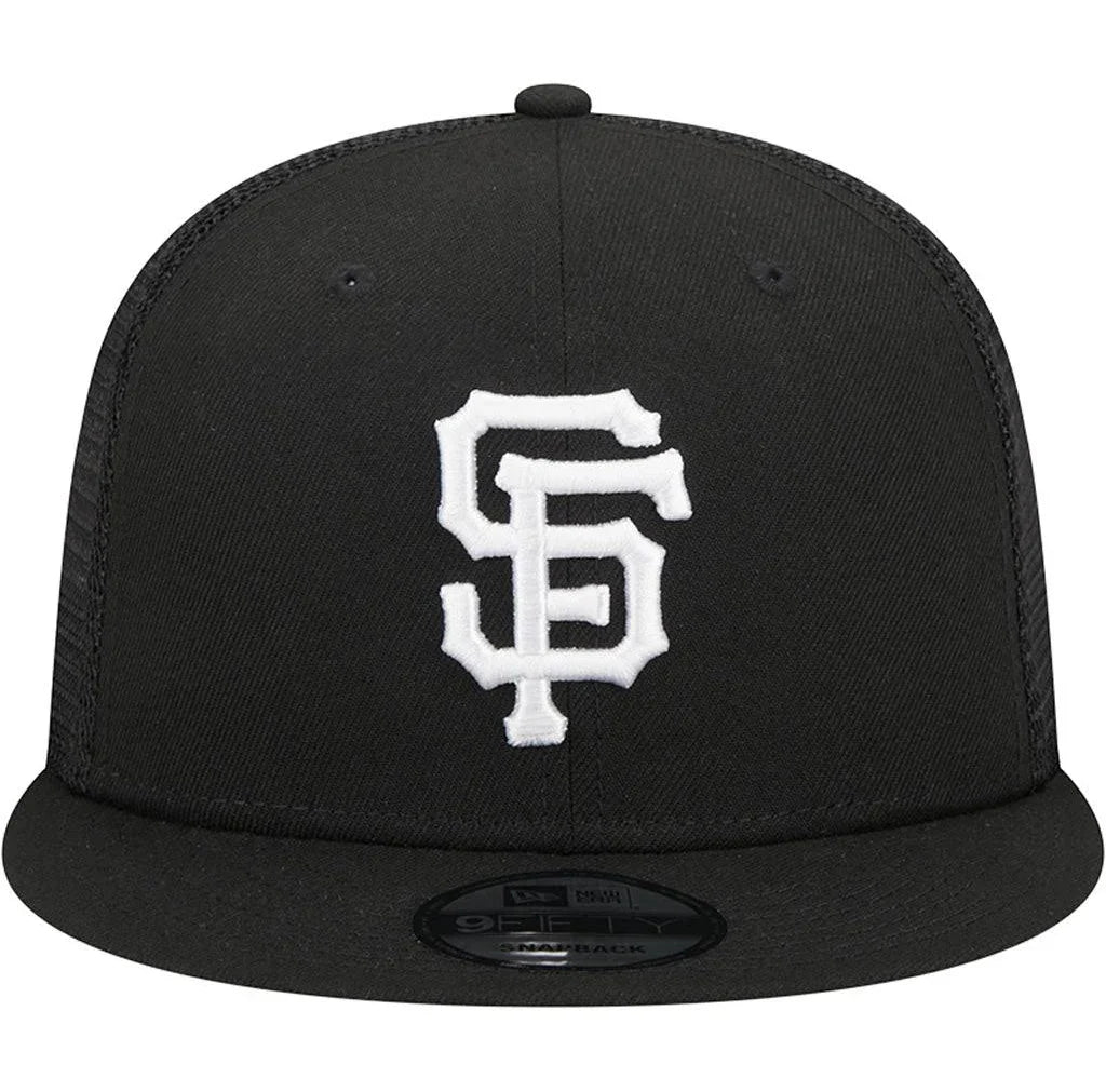 New Era San Francisco Giants 9FIFTY Trucker Snapback- Black/White product image 3, provided for visual reference and product
