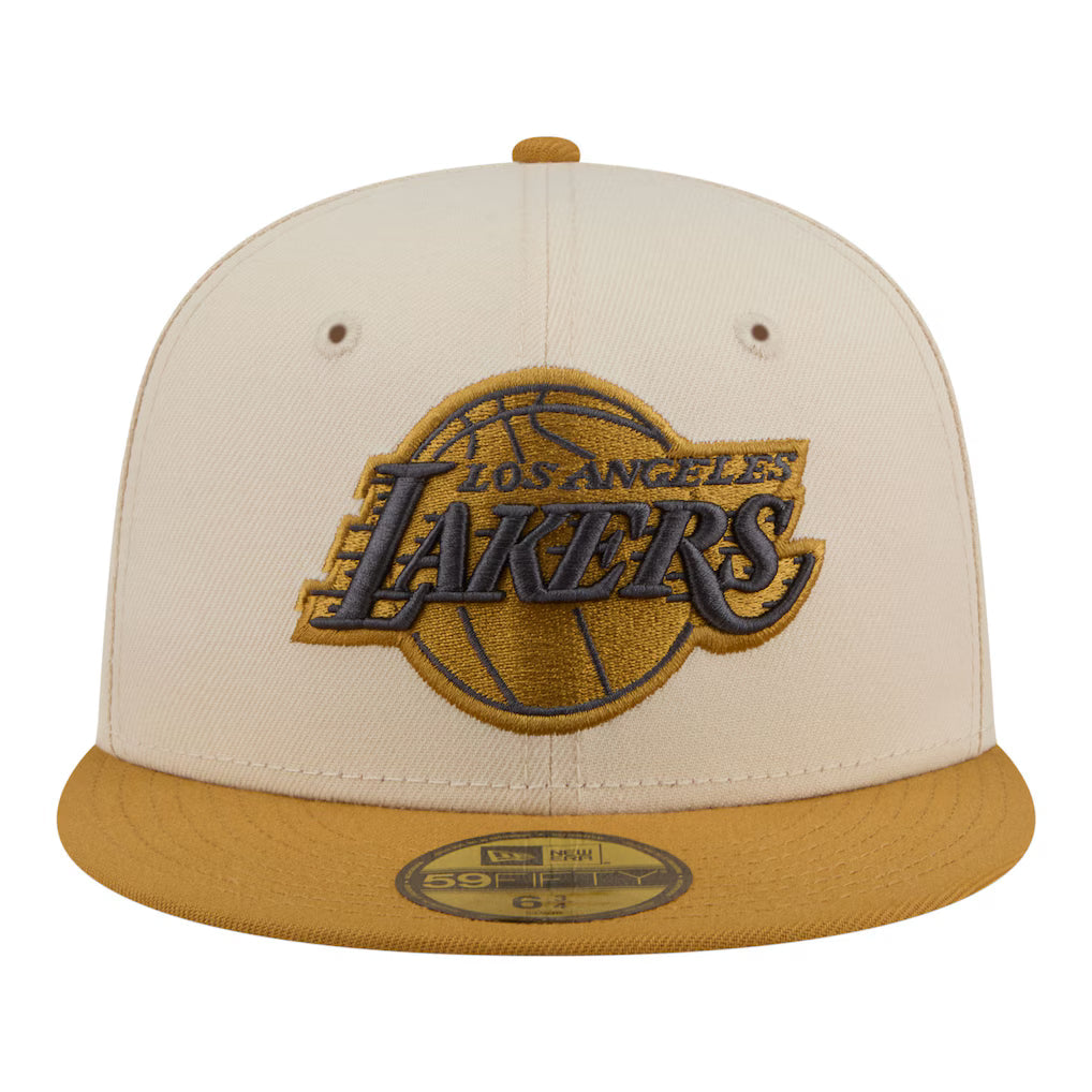 New Era Los Angeles Lakers 2-Tone Color Pack 59FIFTY Fitted Hat-Cream/Tan product image 3, provided for visual reference and
