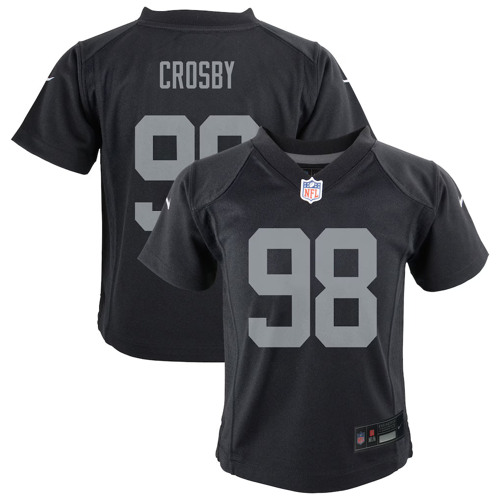 Nike Toddlers Maxx Crosby Las Vegas Raiders Game Jersey product image 3, provided for visual reference and product detail