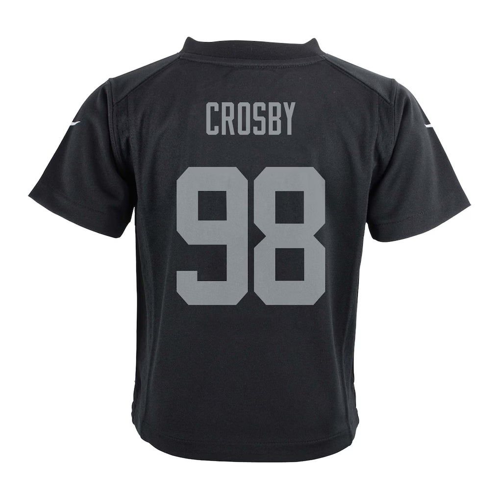 Nike Toddlers Maxx Crosby Las Vegas Raiders Game Jersey product image 2, provided for visual reference and product detail