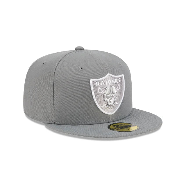 New Era Las Vegas Raiders 59FIFTY Fitted Hat - Grey product image 1, provided for visual reference and product detail review