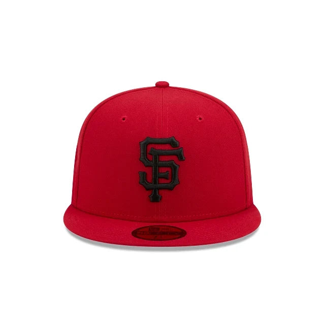 New Era San Francisco Giants 59Fifty Basic Color Fitted Hat - Red/Black product image 3, provided for visual reference and