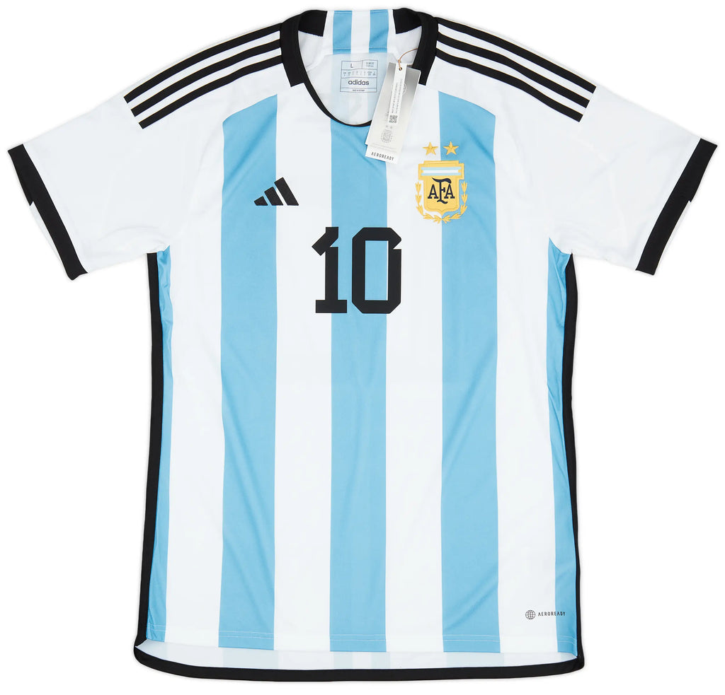 2022-2023 Argentina Home Shirt Messi #10 product image 2, provided for visual reference and product detail review
