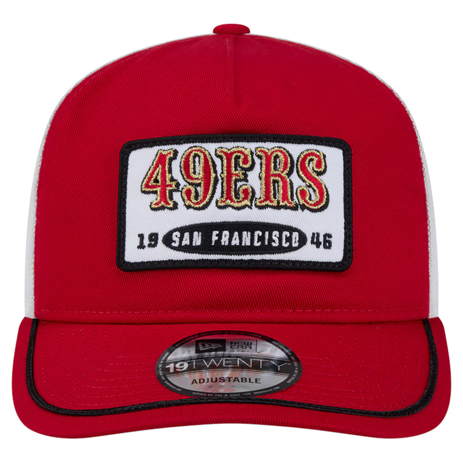 New Era San Francisco 49ers EMB Patch 19TWENTY Adjustable Hat-Red product image 3, provided for visual reference and product