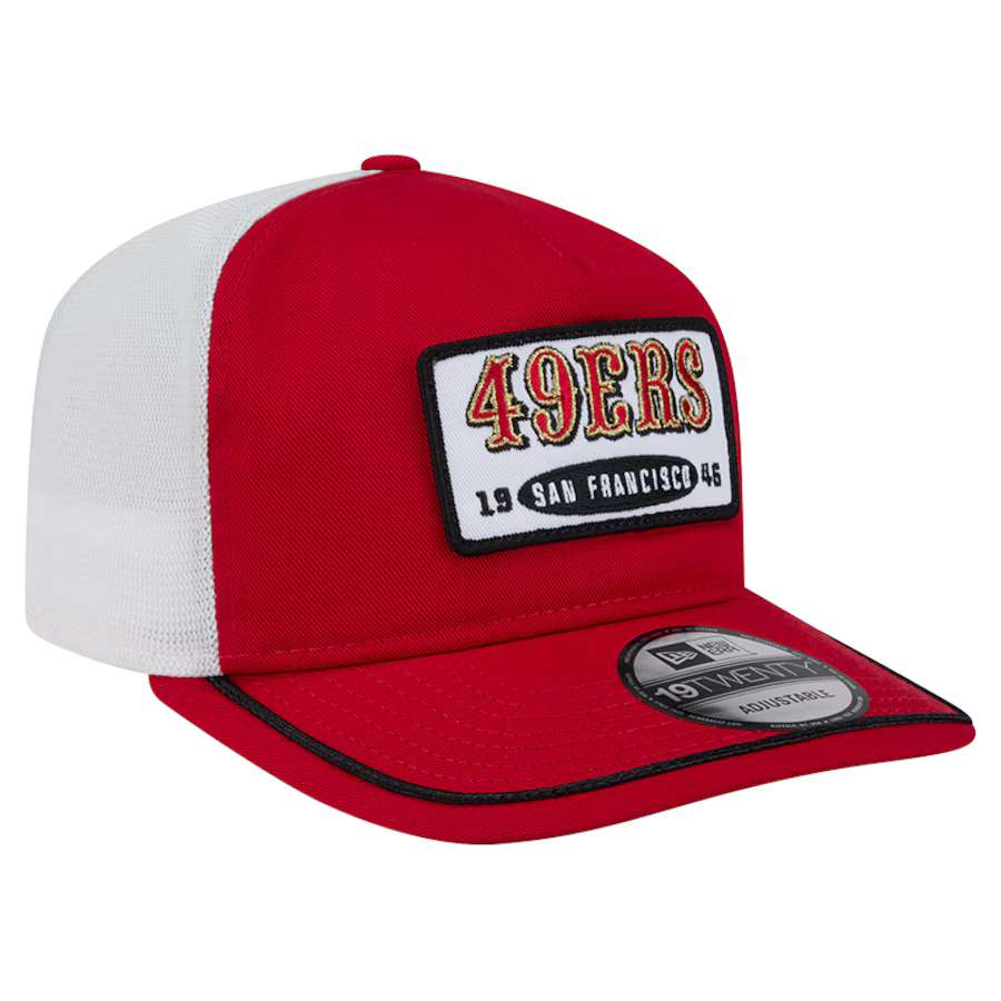 New Era San Francisco 49ers EMB Patch 19TWENTY Adjustable Hat-Red product image 1, provided for visual reference and product