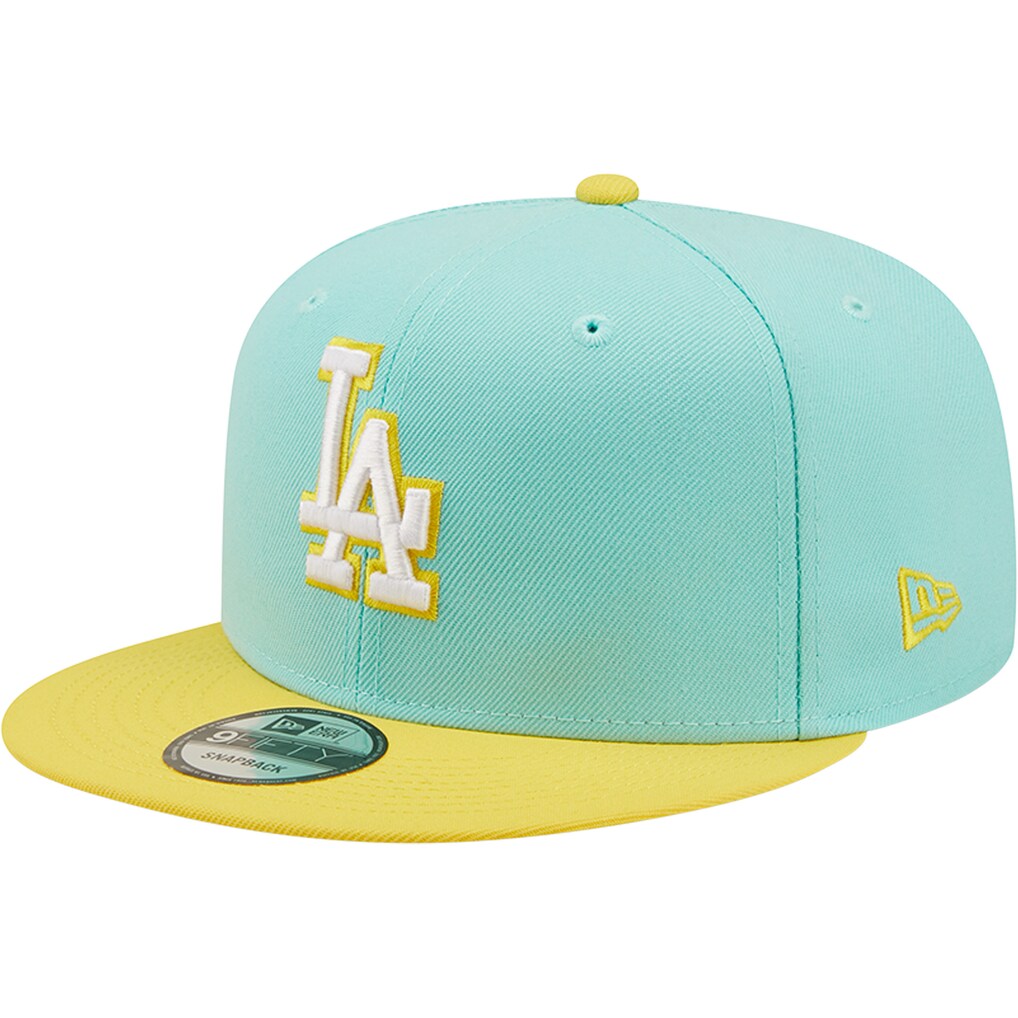 New Era Los Angeles Dodgers Color Pack Two-Tone 9FIFTY Snapback Hat-Turquoise/Yellow product image 2, provided for visual
