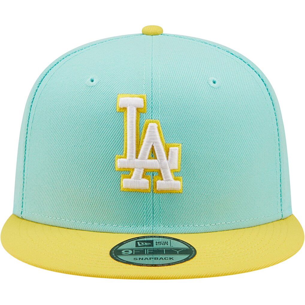 New Era Los Angeles Dodgers Color Pack Two-Tone 9FIFTY Snapback Hat-Turquoise/Yellow product image 3, provided for visual