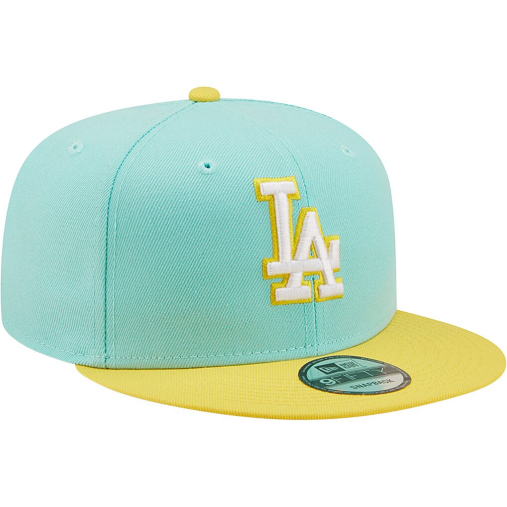 New Era Los Angeles Dodgers Color Pack Two-Tone 9FIFTY Snapback Hat-Turquoise/Yellow product image 1, provided for visual