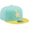 New Era Los Angeles Dodgers Color Pack Two-Tone 9FIFTY Snapback Hat-Turquoise/Yellow product image 1, provided for visual