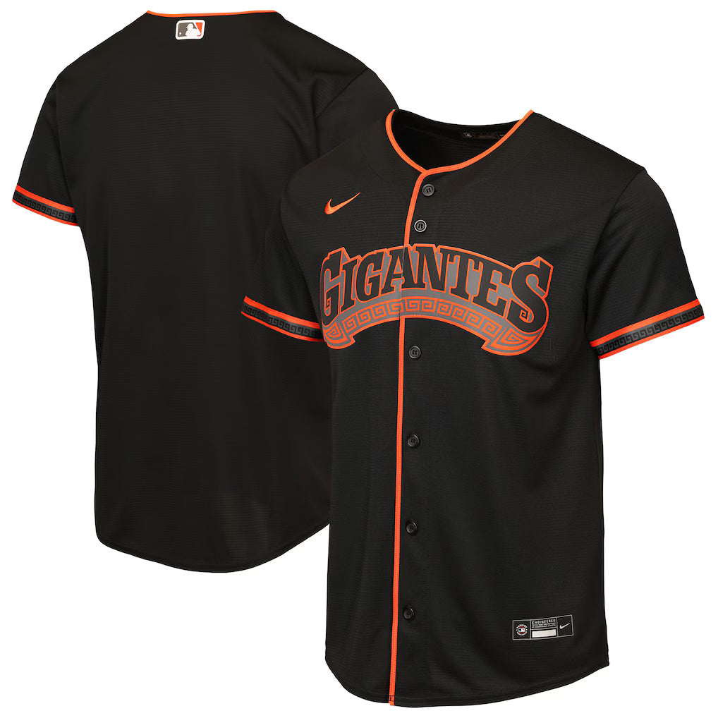 Nike Youth San Francisco Giants Alternate Replica Jersey - Black product image 1, provided for visual reference and product