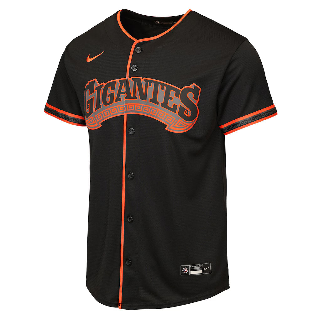 Nike Youth San Francisco Giants Alternate Replica Jersey - Black product image 3, provided for visual reference and product