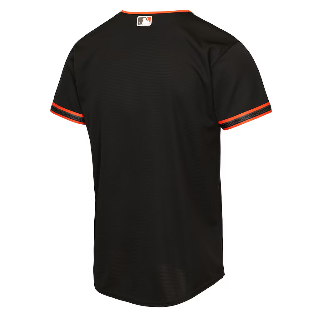 Nike Youth San Francisco Giants Alternate Replica Jersey - Black product image 2, provided for visual reference and product