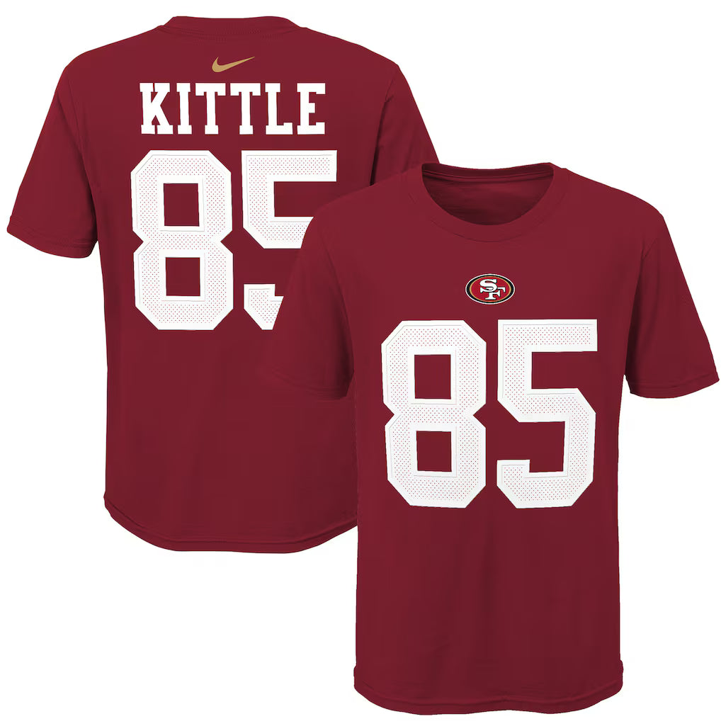 Nike Youth San Francisco 49ers Logo George Kittle Player Name & Number T-Shirt product image 3, provided for visual
