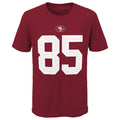 Nike Youth San Francisco 49ers Logo George Kittle Player Name & Number T-Shirt product image 1, provided for visual