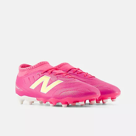 New Balance Kid's Tekela Team Low Jnr FG V5-Heat Pink/Metallic Gold product image 3, provided for visual reference and